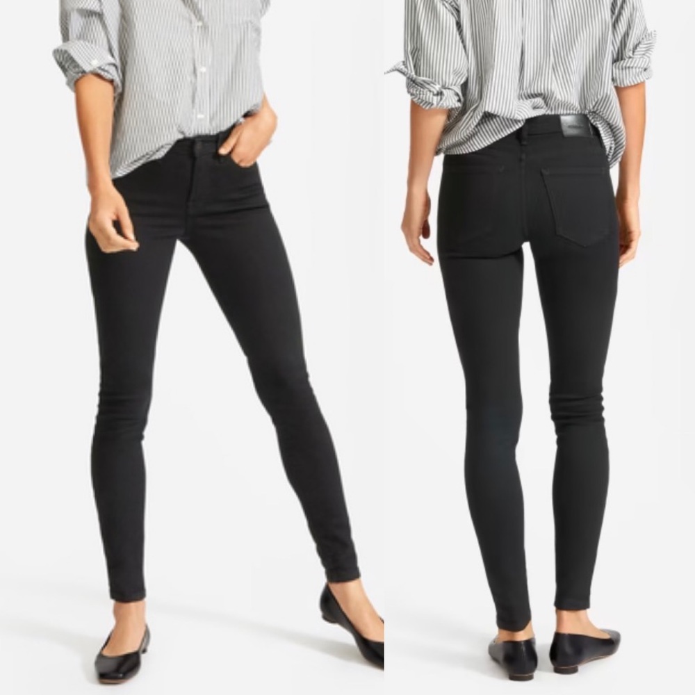 NWT Everlane Mid Rise Skinny Jeans Black